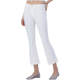 Lovervet by VERVET: Mid Rise Seamless Waistband Crop Flare *LV1932WH