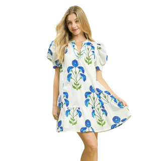 Bluebell Garden Puff Sleeve Dress
