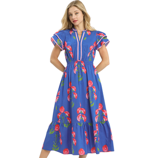 Blue Garden Party Midi Dress