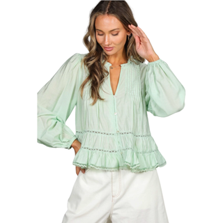 Mint Meadow Peasant Blouse