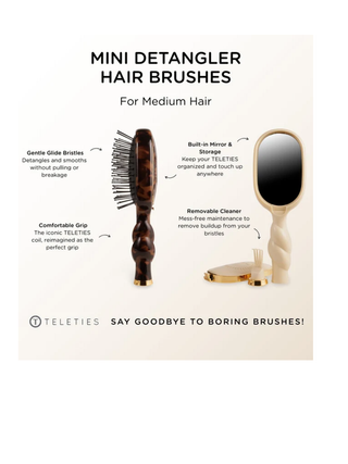 Teleties: Mini Detangler Hair Brush for Medium Hair • Tortoise