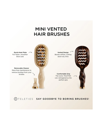 Teleties: Mini Vented Hair Brush • Tortoise