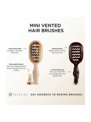 Teleties: Mini Vented Hair Brush • Tan