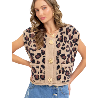 Wild Honey Buttoned Knit Vest