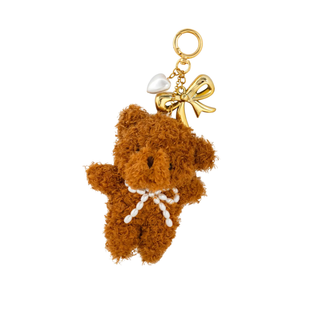 Plush Pearl Bow Teddy Bear Bag Charm