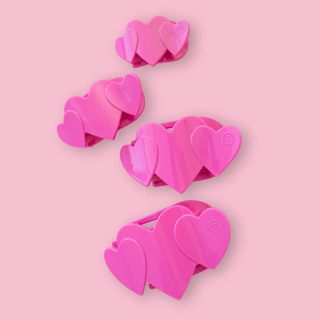 Teleties: Flat Hair Clip •  Medium | Pink Heart To Heart