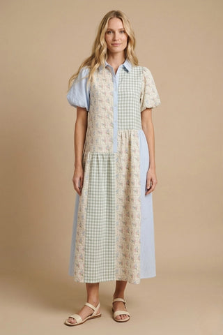 Prairie Patchwork Midi Dress