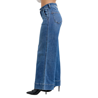 Judy Blue: Mid Rise Petite Retro Wide Leg Trouser *82674-PT-REG