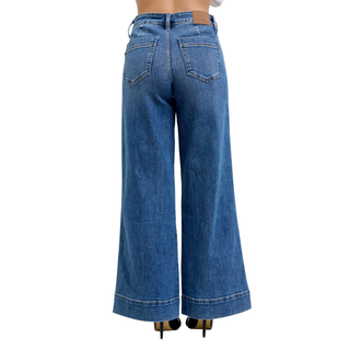 Judy Blue: Mid Rise Petite Retro Wide Leg Trouser *82674-PT-REG