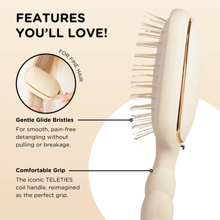 Teleties: Detangler Hair Brush • Fine Hair | Tan