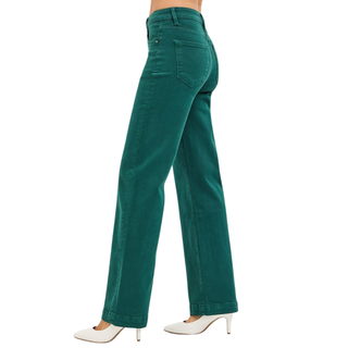 Risen: Tummy Control High Rise Straight Leg in Hunter Green