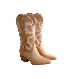 The Bowie Western Boot in Almond