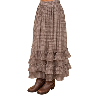 Harvest Plaid Ruffle Skirt