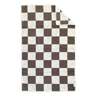 Crae.Home: Chocolate Check •  Double-Sided Hand Towel