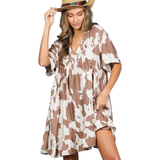 Saddle Up Cow Print Dress