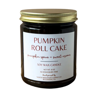 North Mountain Candle Co.- Pumpkin Roll Cake | Pumpkin Bakery Soy Candle | 8 oz
