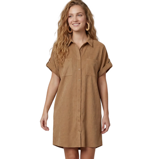 Caramel Days Shirt Dress