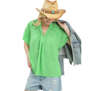 Island Check Easy Blouse