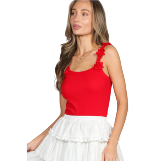 Rosette Strap Statement Tank