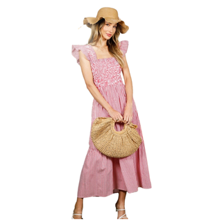 Strawberry Picnic Smocked Maxi
