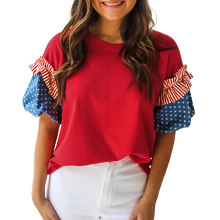 Stars, Stripes & Sassy Sleeve Top