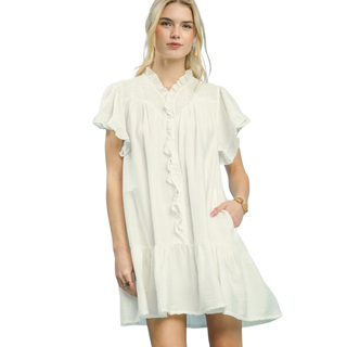 Ivory Grace Ruffle Mini Dress