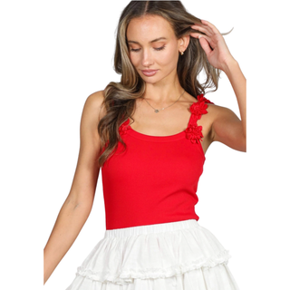 Rosette Strap Statement Tank