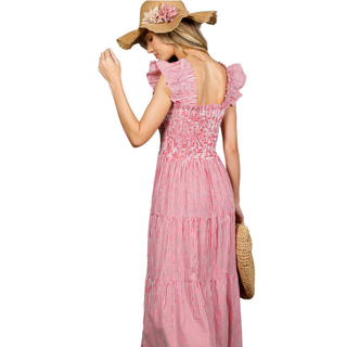 Strawberry Picnic Smocked Maxi