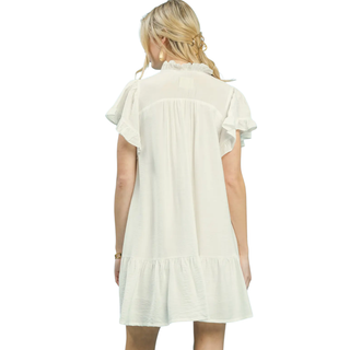 Ivory Grace Ruffle Mini Dress