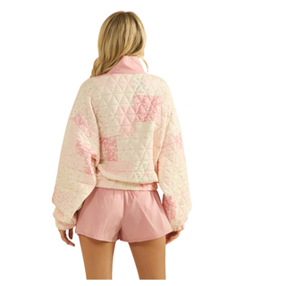 Blushing Patchwork Puff Pullover