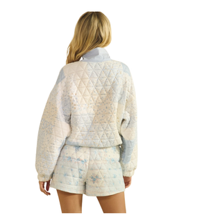 Everly Blue Quilted Pullover