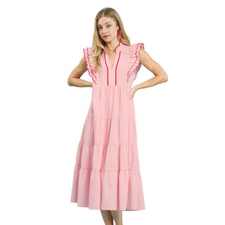 Powder Pink Petal Midi Dress